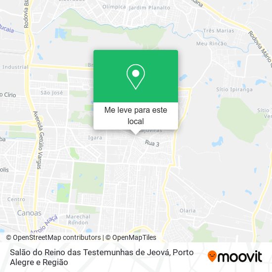 Salão do Reino das Testemunhas de Jeová mapa
