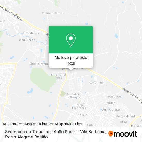 Secretaria do Trabalho e Ação Social - Vila Bethânia mapa