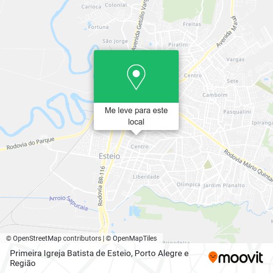Primeira Igreja Batista de Esteio mapa