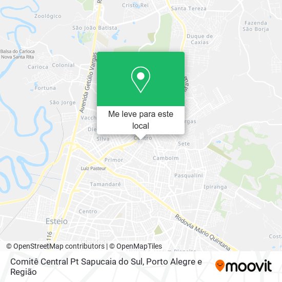 Comitê Central Pt Sapucaia do Sul mapa
