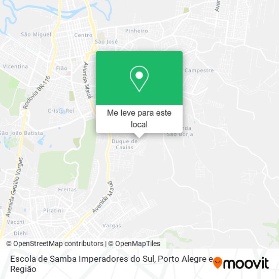 Escola de Samba Imperadores do Sul mapa