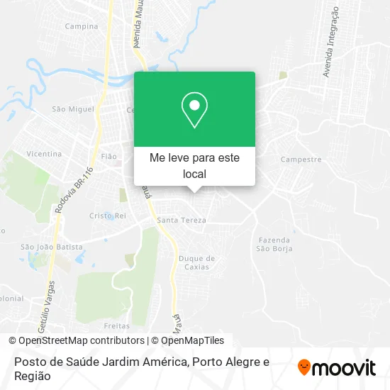 Posto de Saúde Jardim América mapa