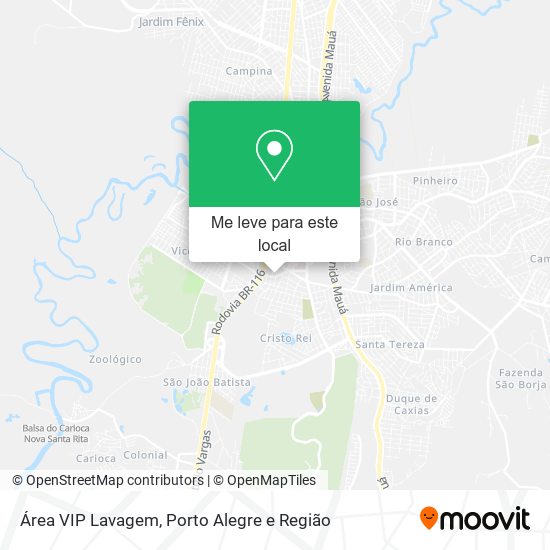 Área VIP Lavagem mapa