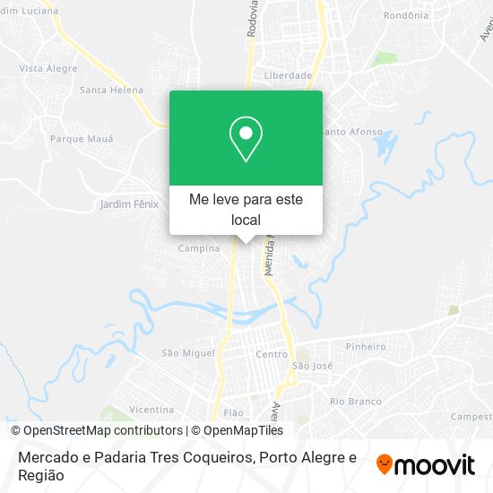 Mercado e Padaria Tres Coqueiros mapa