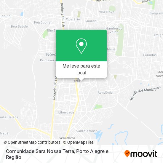 Comunidade Sara Nossa Terra mapa