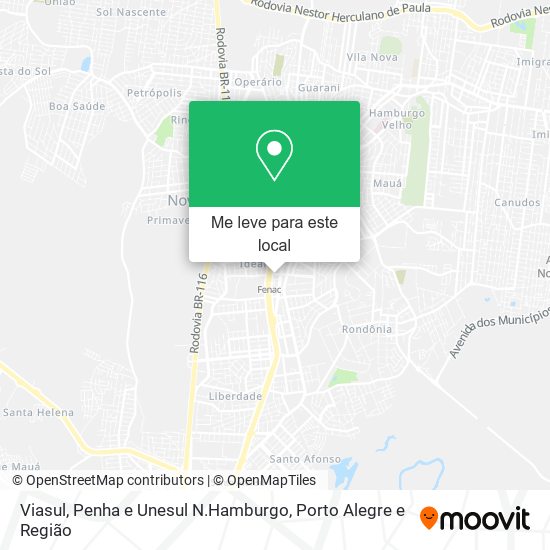 Viasul, Penha e Unesul N.Hamburgo mapa