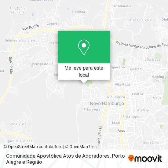 Comunidade Apostólica Atos de Adoradores mapa