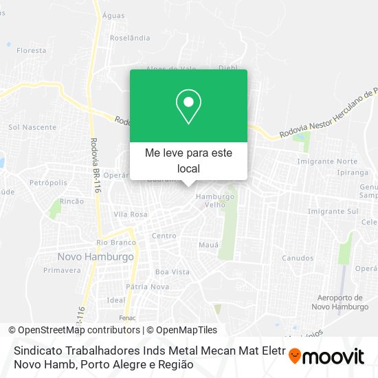 Sindicato Trabalhadores Inds Metal Mecan Mat Eletr Novo Hamb mapa