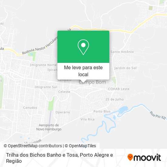 Trilha dos Bichos Banho e Tosa mapa