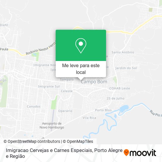 Imigracao Cervejas e Carnes Especiais mapa