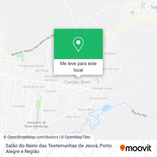 Salão do Reino das Testemunhas de Jeová mapa