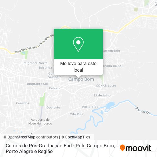 Cursos de Pós-Graduação Ead - Polo Campo Bom mapa