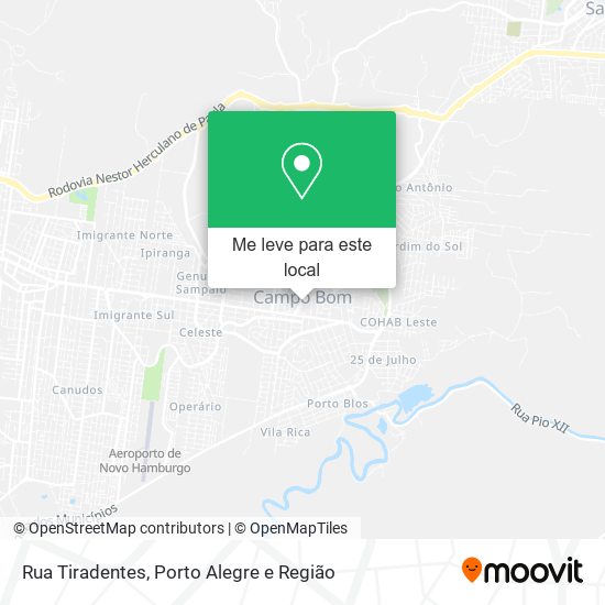 Rua Tiradentes mapa