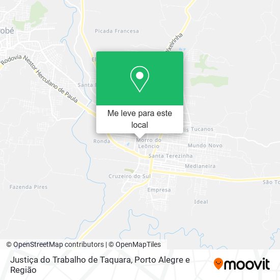 Justiça do Trabalho de Taquara mapa