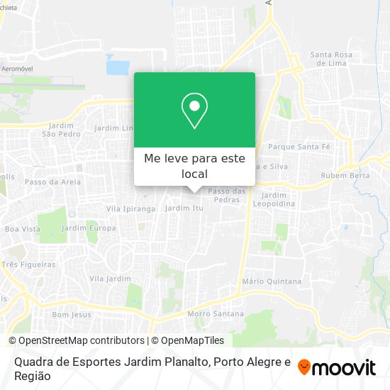 Quadra de Esportes Jardim Planalto mapa