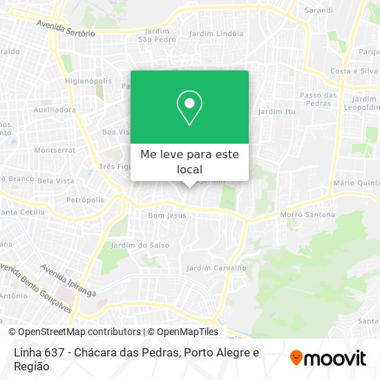 Linha 637 - Chácara das Pedras mapa