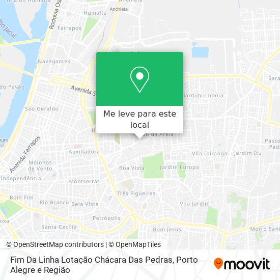 Fim Da Linha Lotação Chácara Das Pedras mapa