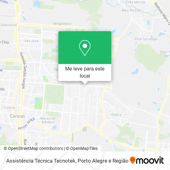 Assistência Técnica Tecnotek mapa