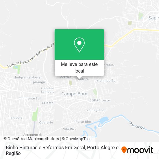 Binho Pinturas e Reformas Em Geral mapa