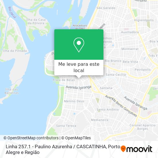 Linha 257.1 - Paulino Azurenha / CASCATINHA mapa