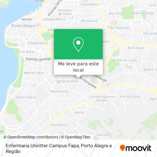 Enfermaria Uniritter Campus Fapa mapa