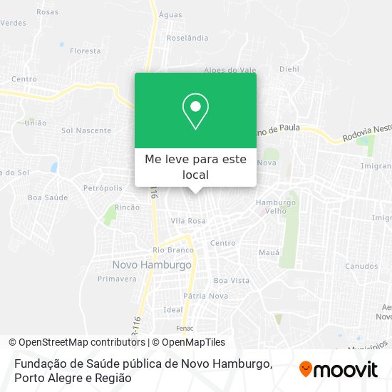 Fundação de Saúde pública de Novo Hamburgo mapa