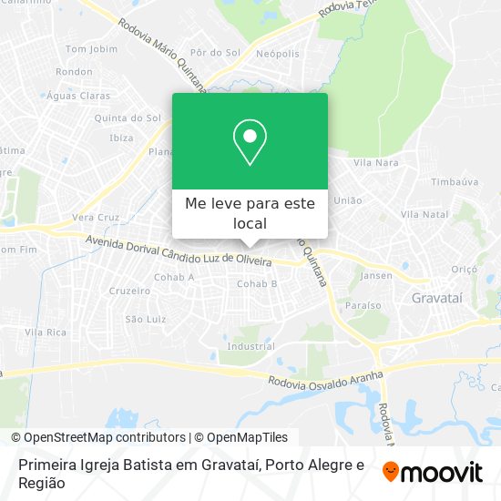 Primeira Igreja Batista em Gravataí mapa