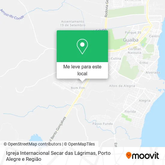 Igreja Internacional Secar das Lágrimas mapa