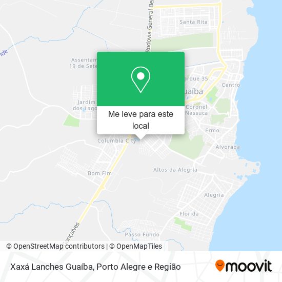 Xaxá Lanches Guaíba mapa