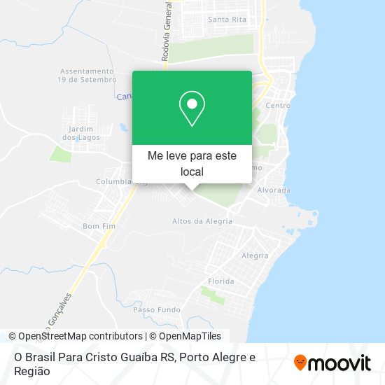 O Brasil Para Cristo Guaíba RS mapa