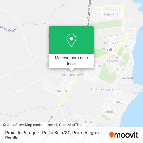 Praia de Perequê - Porto Belo / SC mapa