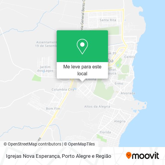 Igrejas Nova Esperança mapa