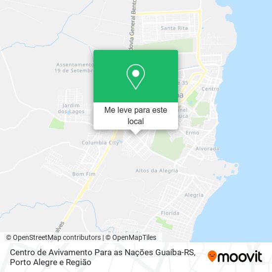 Centro de Avivamento Para as Nações Guaíba-RS mapa