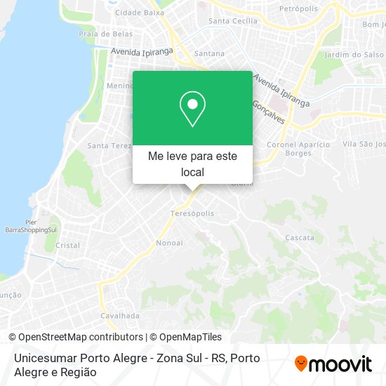 Unicesumar Porto Alegre - Zona Sul - RS mapa