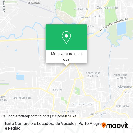 Exito Comercio e Locadora de Veiculos mapa