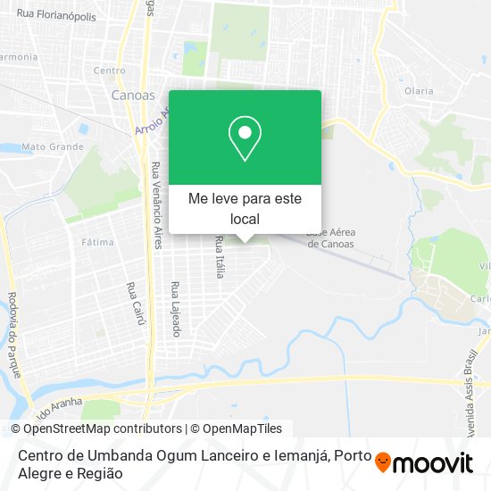 Centro de Umbanda Ogum Lanceiro e Iemanjá mapa