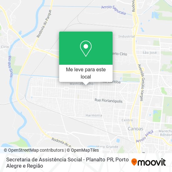 Secretaria de Assistência Social - Planalto PR mapa