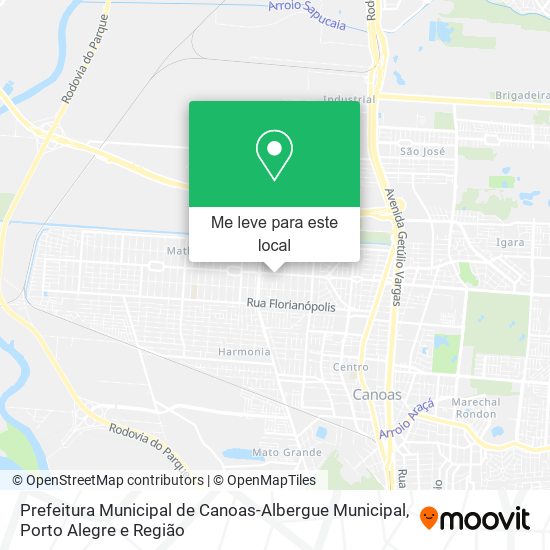 Prefeitura Municipal de Canoas-Albergue Municipal mapa