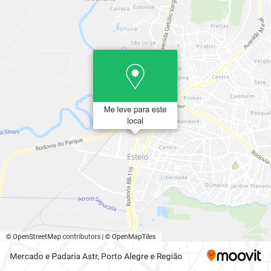 Mercado e Padaria Astr mapa