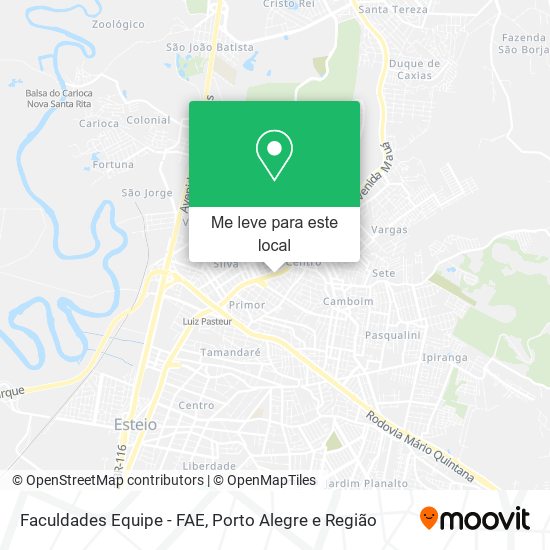Faculdades Equipe - FAE mapa