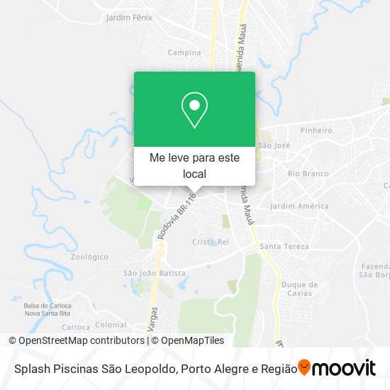 Splash Piscinas São Leopoldo mapa