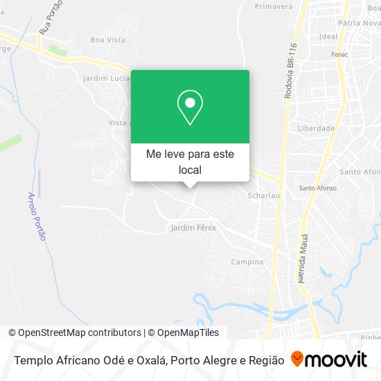 Templo Africano Odé e Oxalá mapa