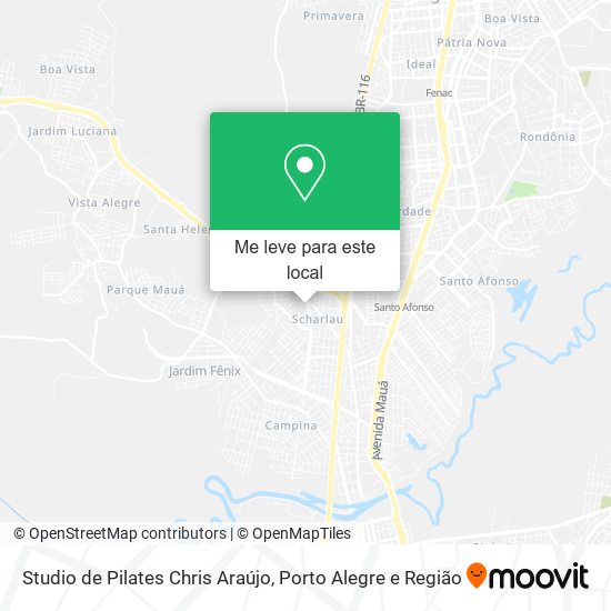 Studio de Pilates Chris Araújo mapa