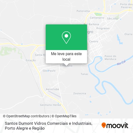 Santos Dumont Vidros Comerciais e Industriais mapa