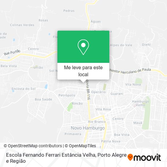 Escola Fernando Ferrari Estância Velha mapa
