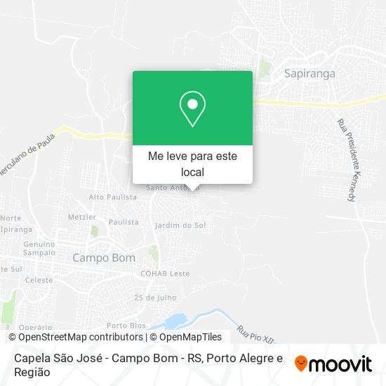 Capela São José - Campo Bom - RS mapa