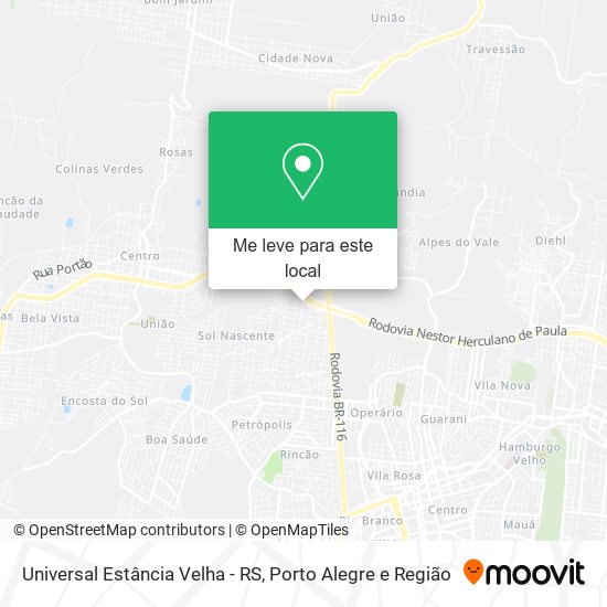 Universal Estância Velha - RS mapa