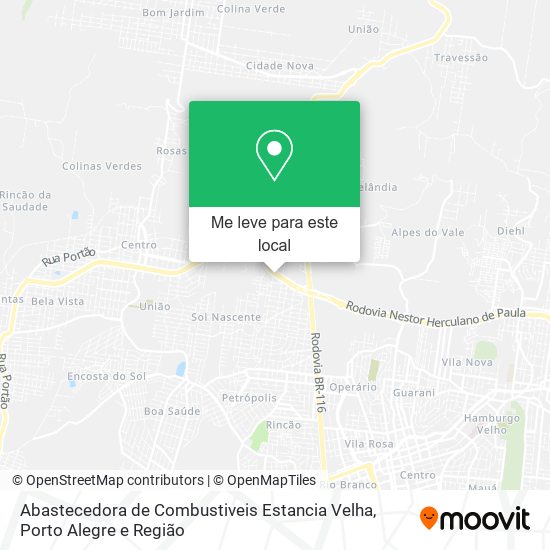 Abastecedora de Combustiveis Estancia Velha mapa
