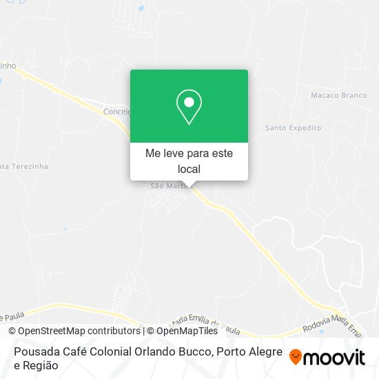 Pousada Café Colonial Orlando Bucco mapa