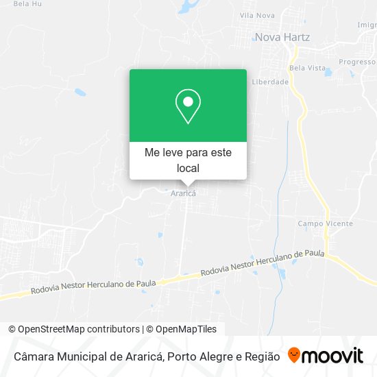 Câmara Municipal de Araricá mapa